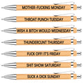 5Pcs Funny Work Sucks Pens Set for Adult Coworkers Office Gifts Pens with Funny Saying Quotes Sarcastic Snarky Pens Negative Swear Word Daily Pen Set Ballpoint Pens Black Ink Unique Work Office Pen