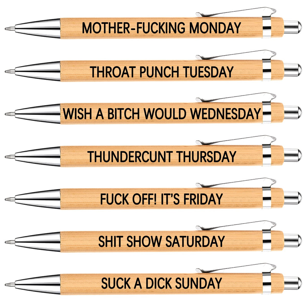 5Pcs Funny Work Sucks Pens Set for Adult Coworkers Office Gifts Pens with Funny Saying Quotes Sarcastic Snarky Pens Negative Swear Word Daily Pen Set Ballpoint Pens Black Ink Unique Work Office Pen