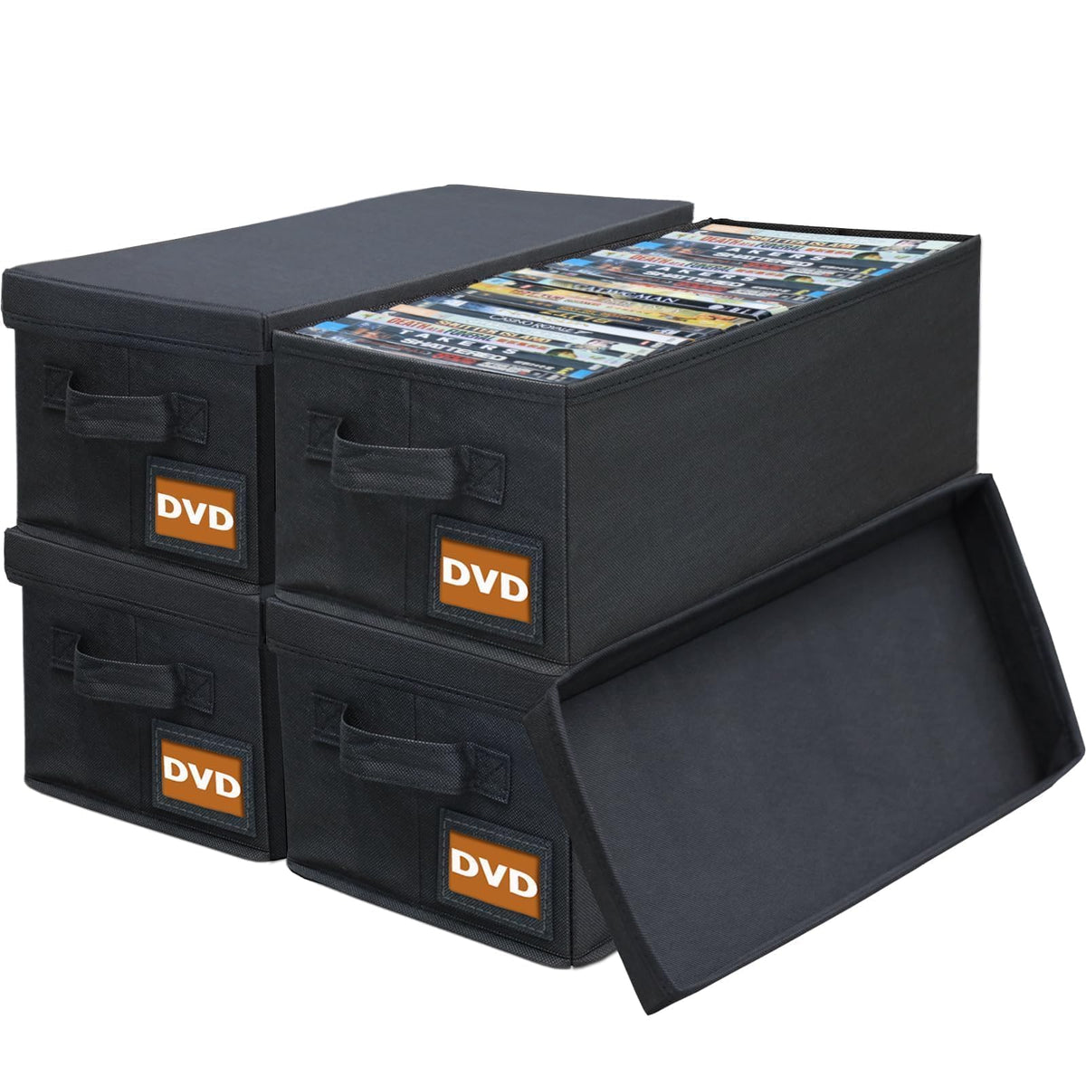 DVD Storage Box with Handle - 6 Pack