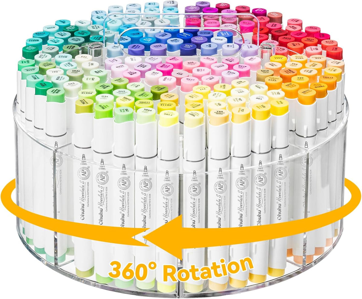 Ohuhu 360° Rotating Acrylic Marker Storage Organizer for Alcohol Markers