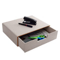 PU Leather Stackable Organizer Drawer,Executive Office Supplies Desktop Filing A4 File Cabinet/Holder for Jewelry/Bill/Paper/Documents/Makeup Home Decor Stationery Storage Box,Black