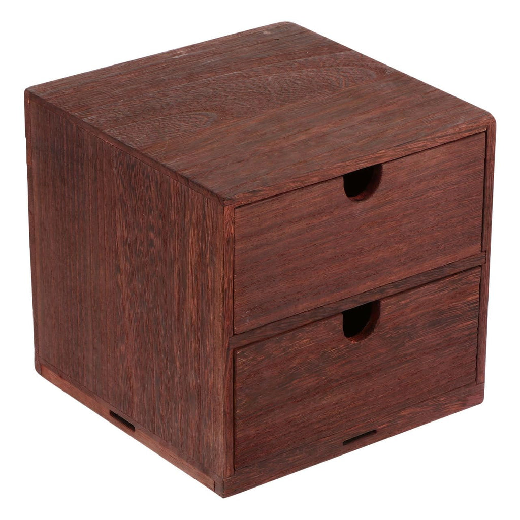 Cabilock Wooden Drawer Organizer, Two-Layer Desktop Storage Box
