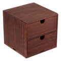 Cabilock Wooden Drawer Organizer, Two-Layer Desktop Storage Box