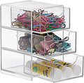 BTSKY 1 Pack Small Acrylic Storage Organizer with Drawers, 3-Layer