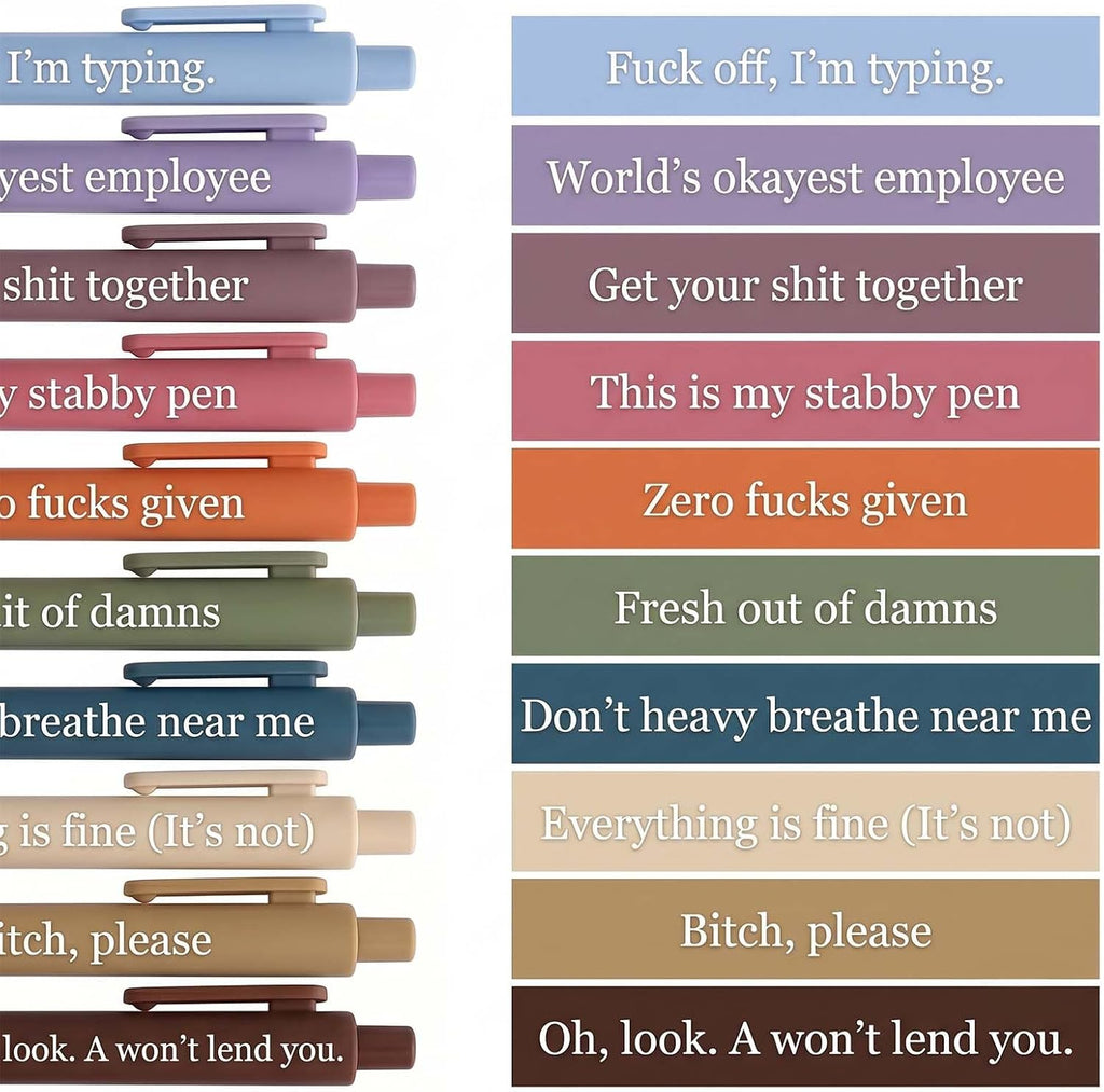 10Pcs Funny Pens Set, Novelty Office Supplies for for Adults