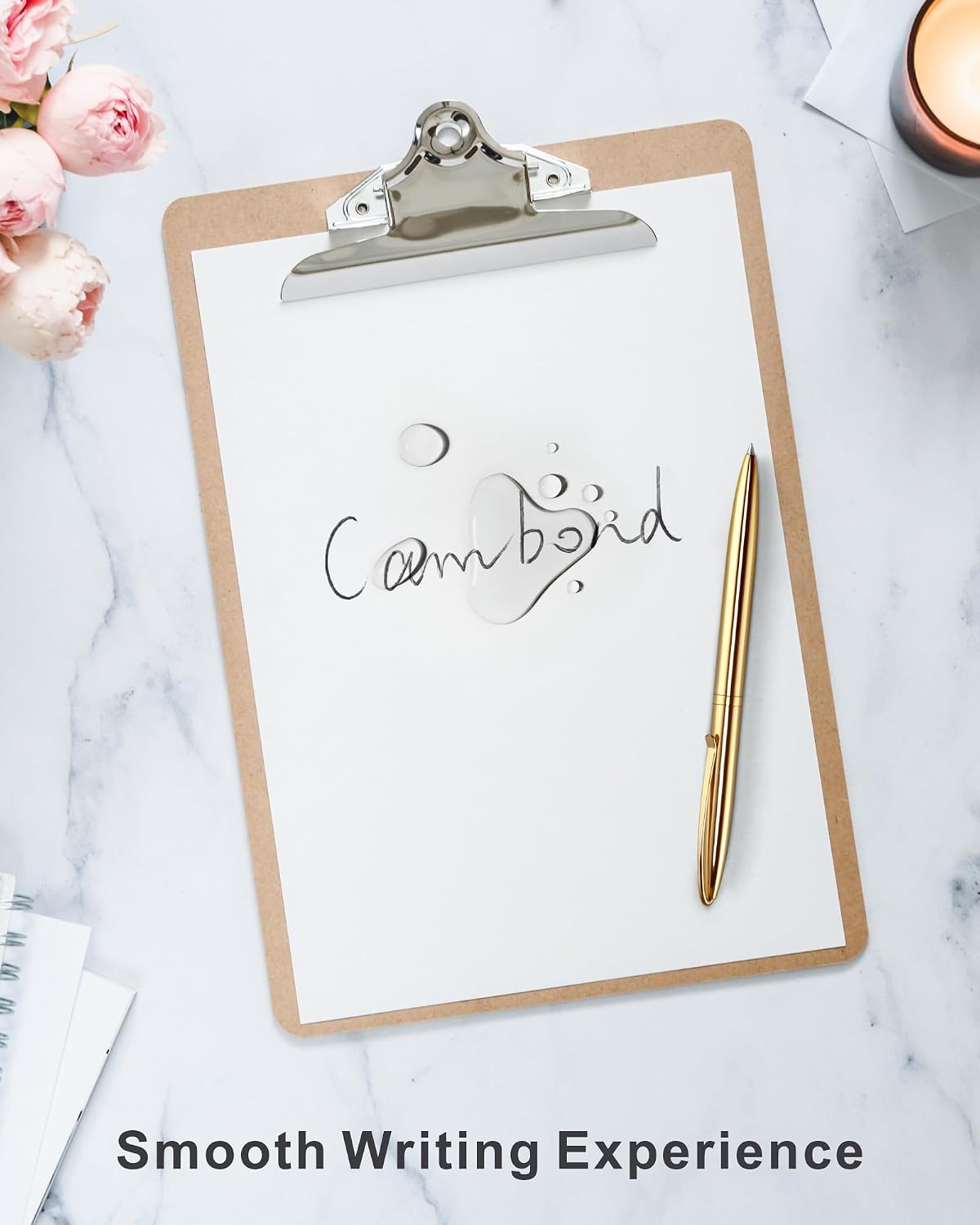 Cambond Slim Gold Ballpoint Pens - Black Ink 1.0 mm Metal Fancy Pens