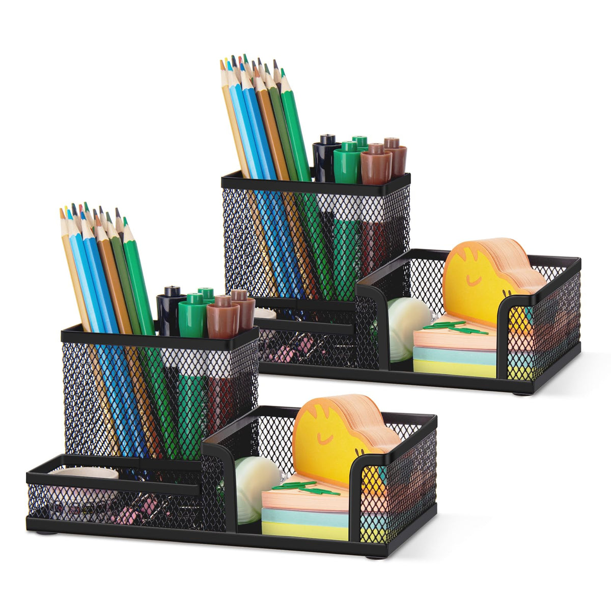 Comix Mesh 360° Rotating Pen Holder, Desk Organizer for Home Office, Black