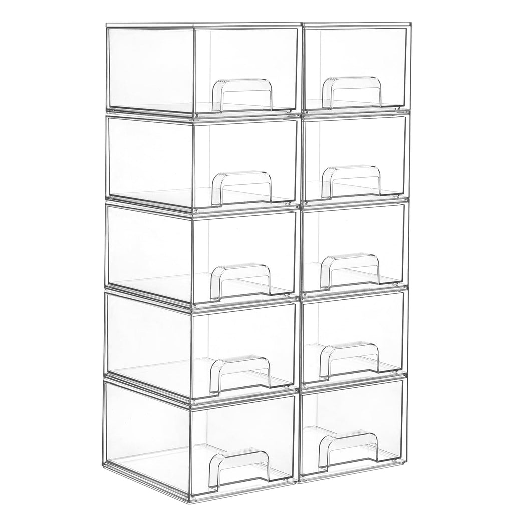 Vtopmart Black Small Stackable Storage Drawers for Cologne Organizer