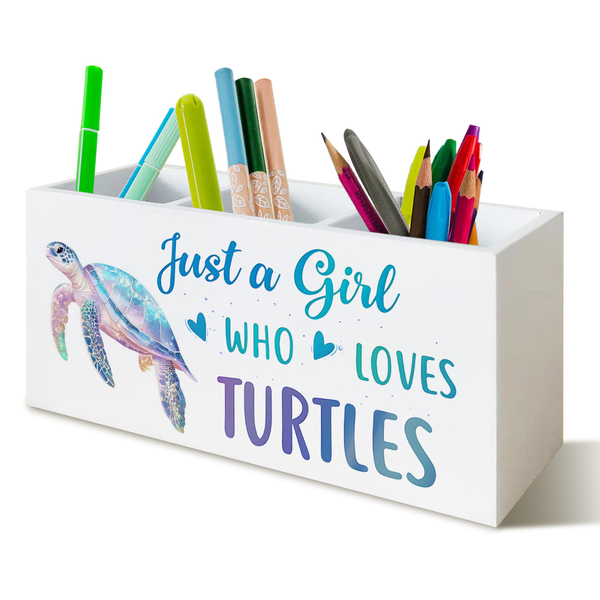 Beach Gifts for Women Men, The Beach Is My Happy Place Pen Holder for Home Office Kitchen Desk Decor, Beach Wooden Pencil Holder Sign Organizer for Home Office Desk Accessories,