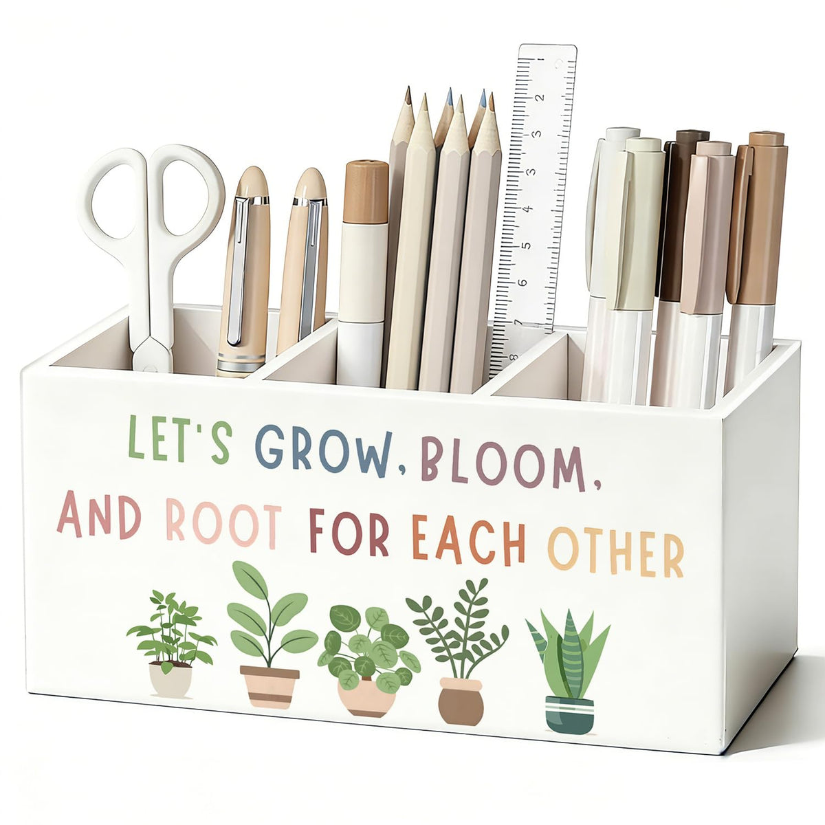 Vintage Book Floral Pen Pencil Holder for Desk, Book Lovers Gifts