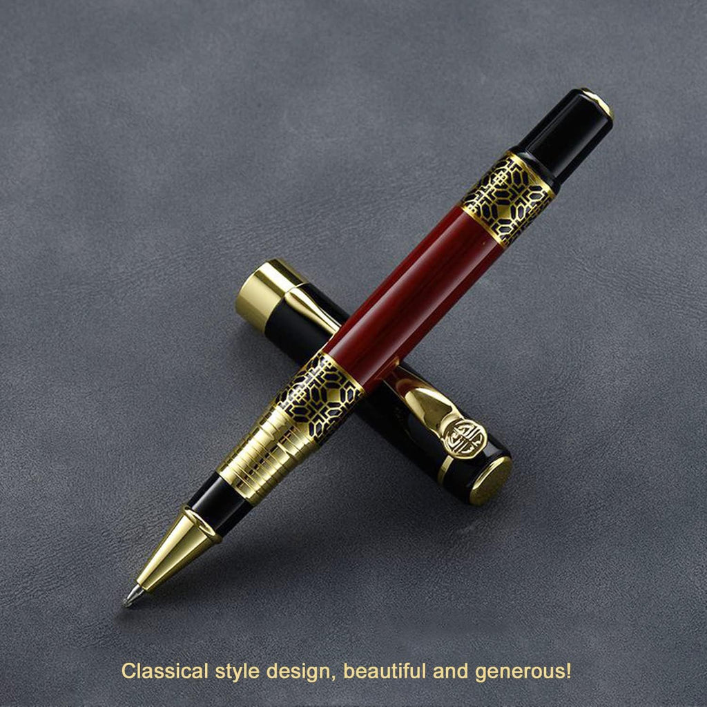 YIVONKA Ballpoint Pen Black Refill,Classical retro style Luxury Pen,Best Ball Pen Gift Set for Men & Women Professional Executive,Office,Nice Pens Classy Gift Box (2 Pack Red)