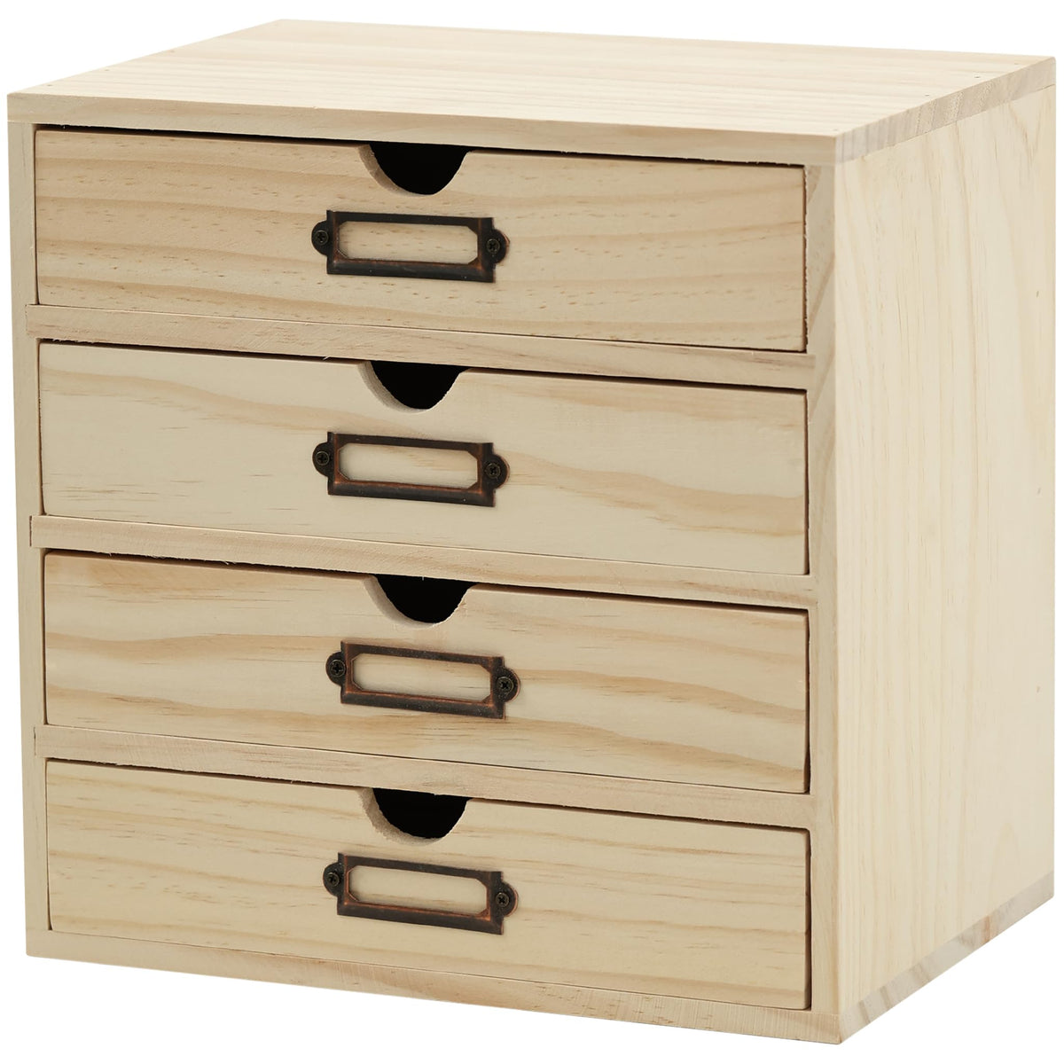 4-Drawer Vintage Desk Wood Storage Box With Drawers in Floral Chintz - Wooden Table Organizer I End Clutter & Dullness, Personalize Your Workspace - Beautiful Flower Design for Office & Home