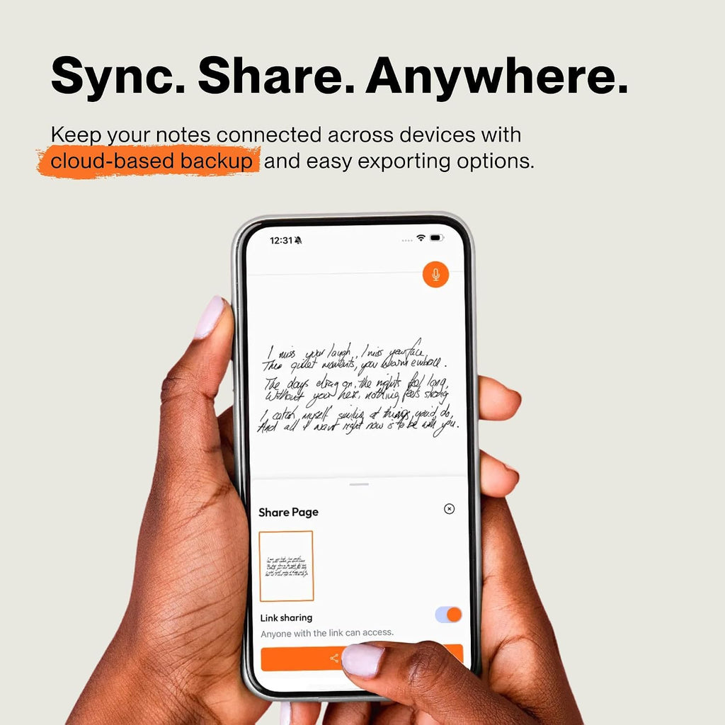inq Smart Writing Set – Converts Handwriting to Text – Real Ink on Real Paper - AI Note Taking, Voice Recording and Transcription, For iPhone and Android - Smart Pen & Notebook (Letter Size), White