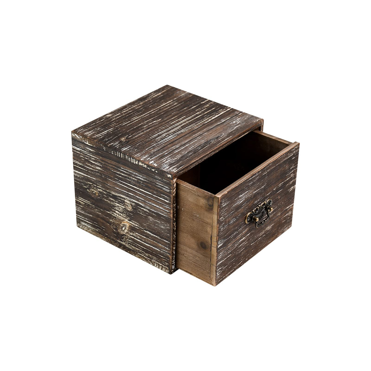 Desk Organizer with Drawers Light Brown Vintage Wood Desktop Storage Box