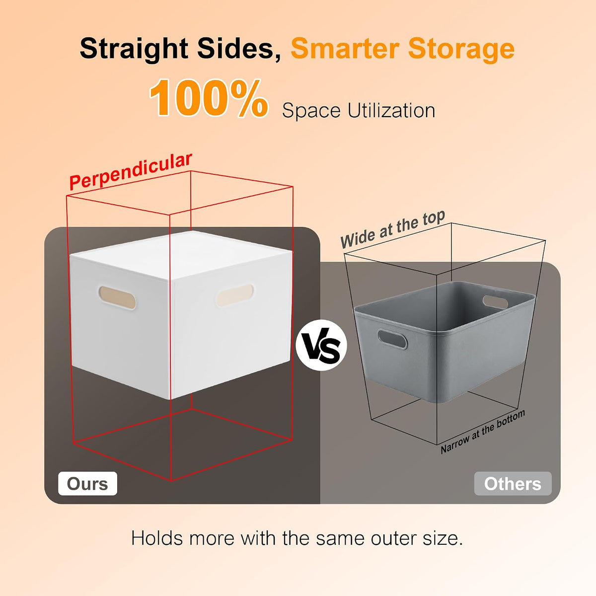 Plastic Storage Box with Lids, Stackable, 4 Side Handles, 2 Pack-M