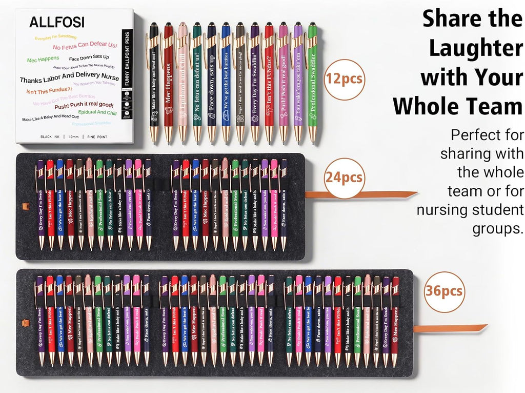 L&D Nurse Pens Set (24 Pcs)-Bulk Gifts for Midwife & Delivery Teams
