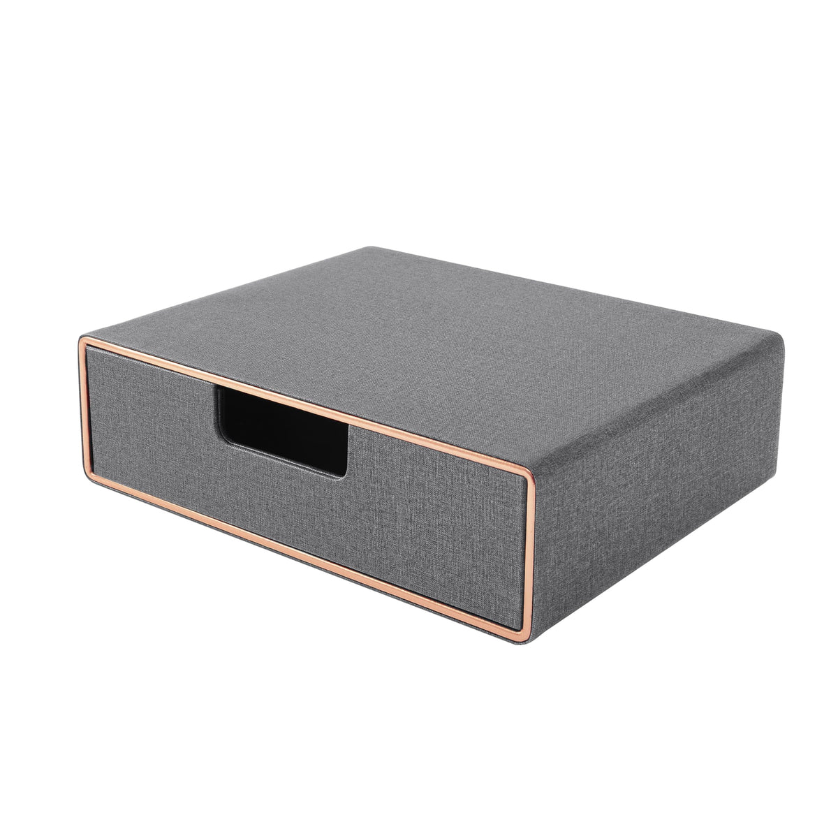 PU Leather Stackable Organizer Drawer,Executive Office Supplies Desktop Filing A4 File Cabinet/Holder for Jewelry/Bill/Paper/Documents/Makeup Home Decor Stationery Storage Box,Black