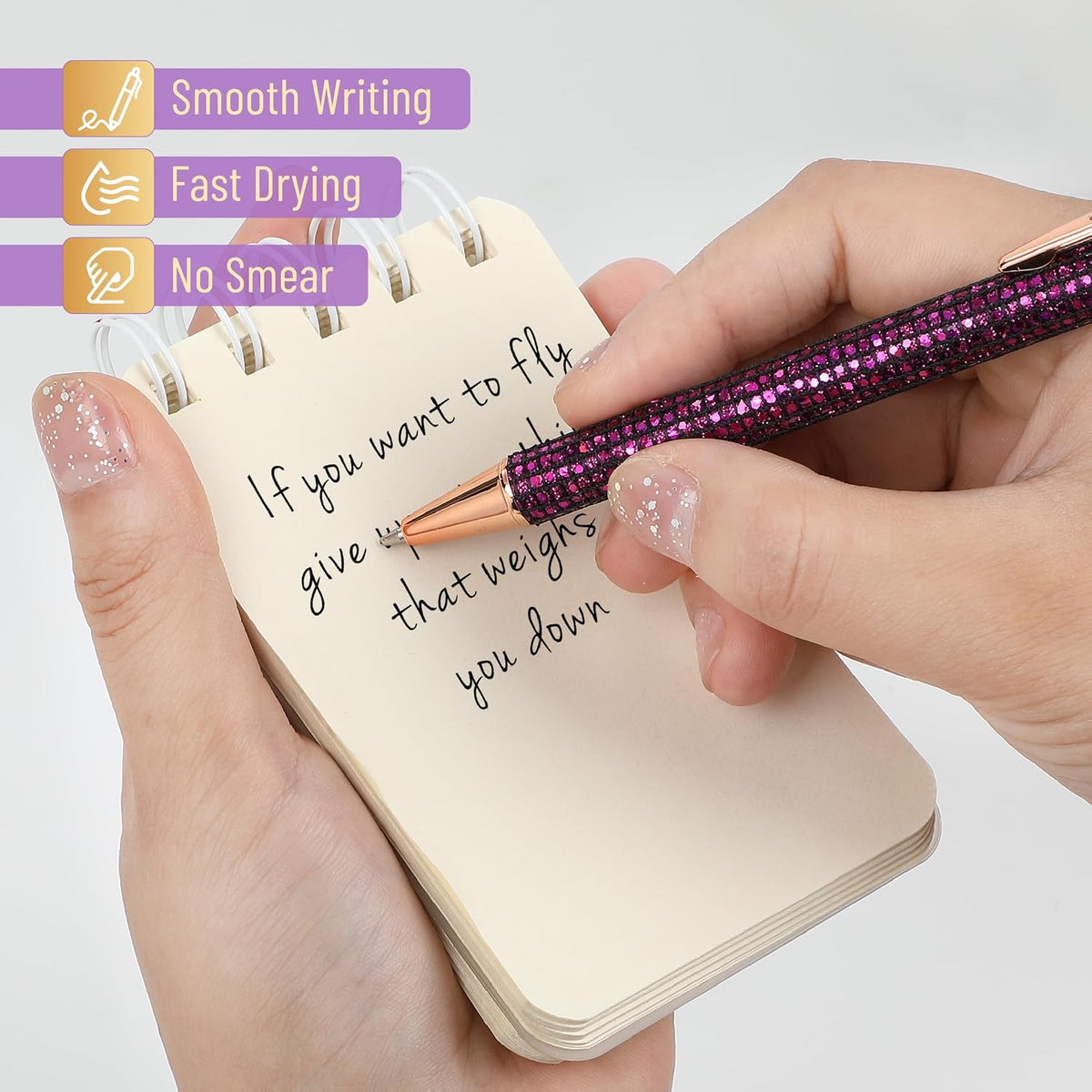 Mr. Pen- Fancy Pens for Women, 7 Pack, Black Ink Ballpoint, 10 Refills