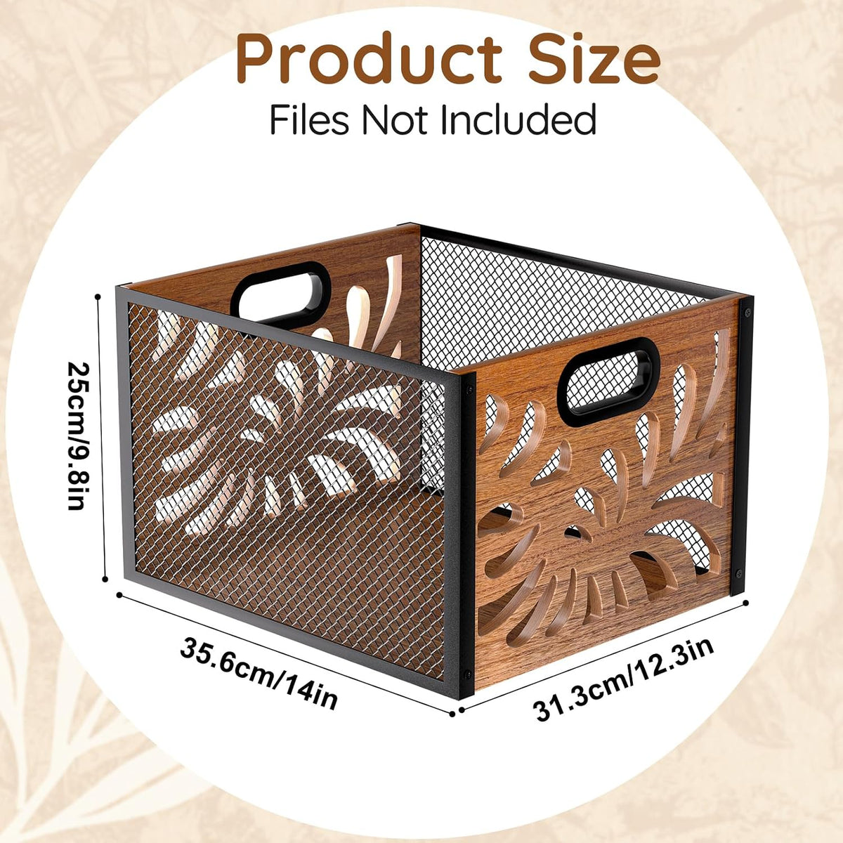 Wood File Box,Hanging File Organizer,File Storage Box Bin for Letter Size