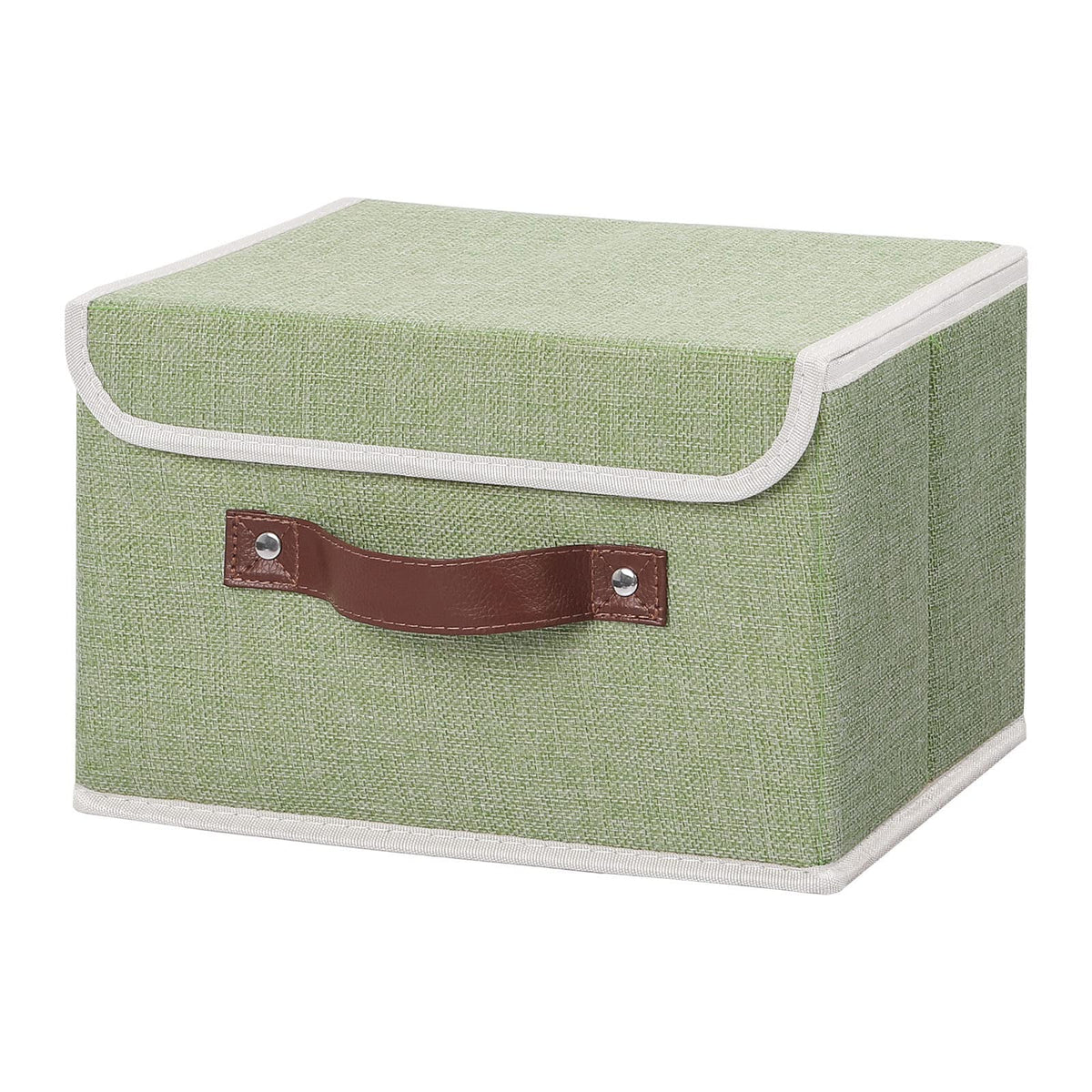 ANMINY Fabric Storage Box Bins with Lids, Green, 10"x8"x7"