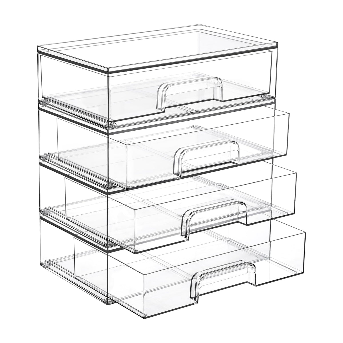 Vtopmart Black Small Stackable Storage Drawers for Cologne Organizer