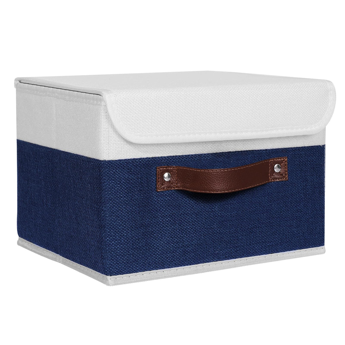 ANMINY Fabric Storage Box Bins with Lids, Green, 10"x8"x7"