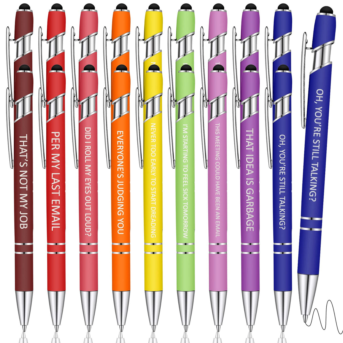 Eersida 30 Pcs Funny Pens for Coworkers Metal Case Gag Gift Adult Insulting