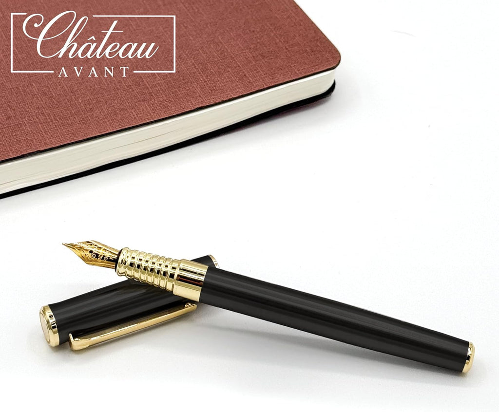 Signature Calligraphy Fountain Pen Gift Set | Black | Fine and Calligraphy Nibs, 10 Ink Cartridges, Ink Bottle and Converter | Writing Gift for Beginners, Graduates and Enthusiasts