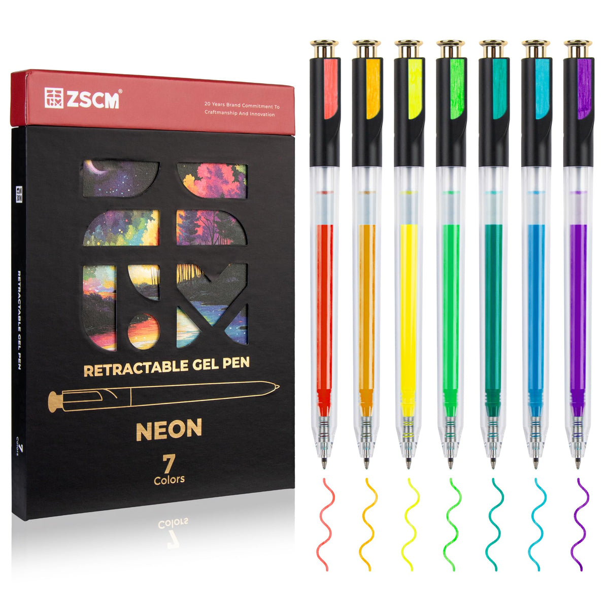 Retractable Macaron Gel Pens, 7 Colors Large Capacity Creamy Pastel Gel Ink Pens for Adult Coloring, 1.0 mm Fine Point Smooth Writing Color Pen for Kawaii Drawing Note Taking Aesthetic Art Supplies