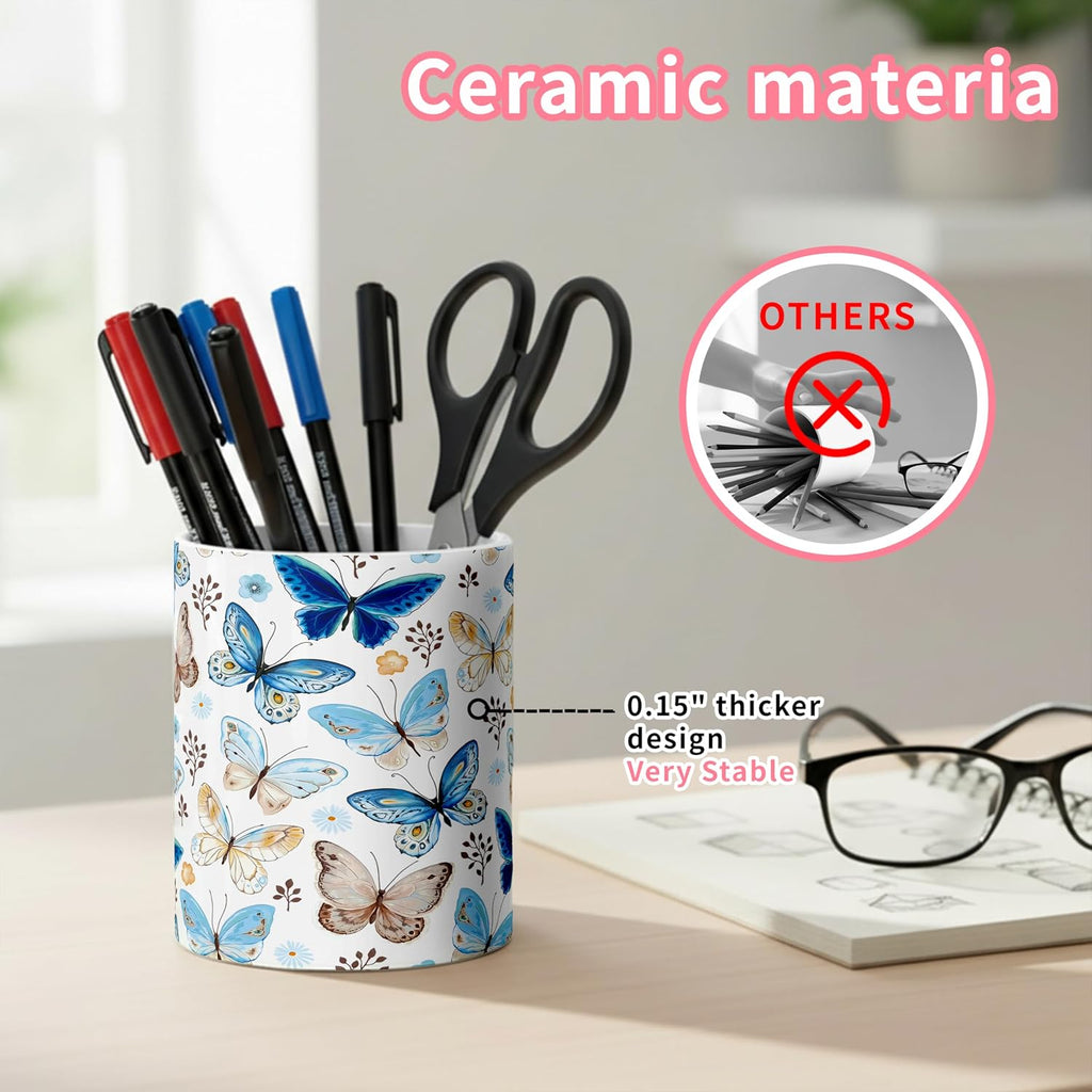 Ceramic Pen Holder Desk Accessories Brush Holder Pencil Holder Organizer