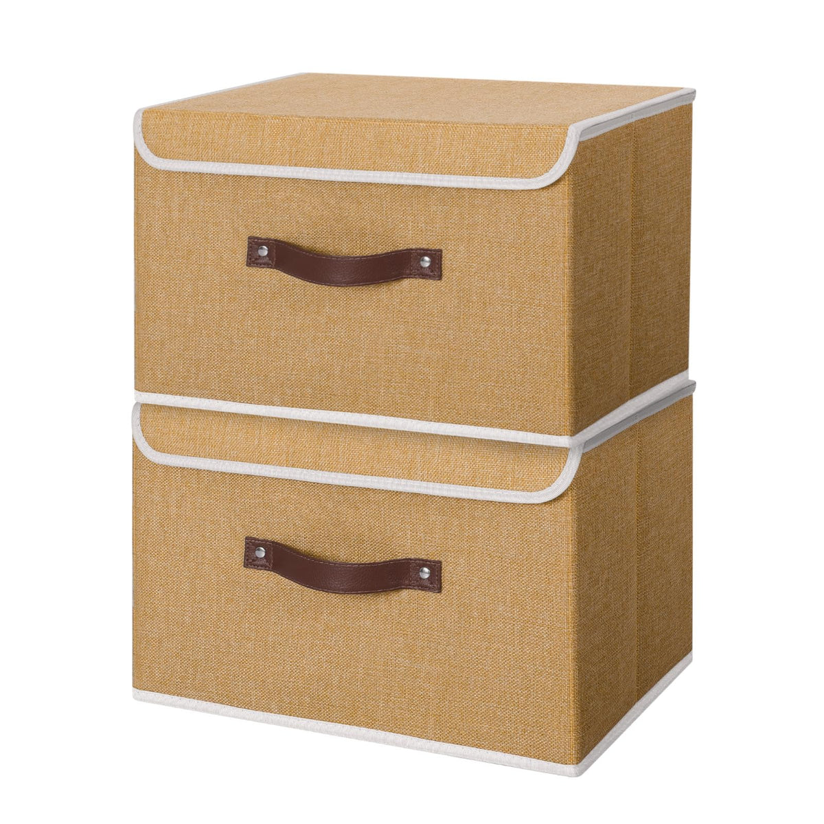 ANMINY Fabric Storage Box Bins with Lids, Green, 10"x8"x7"