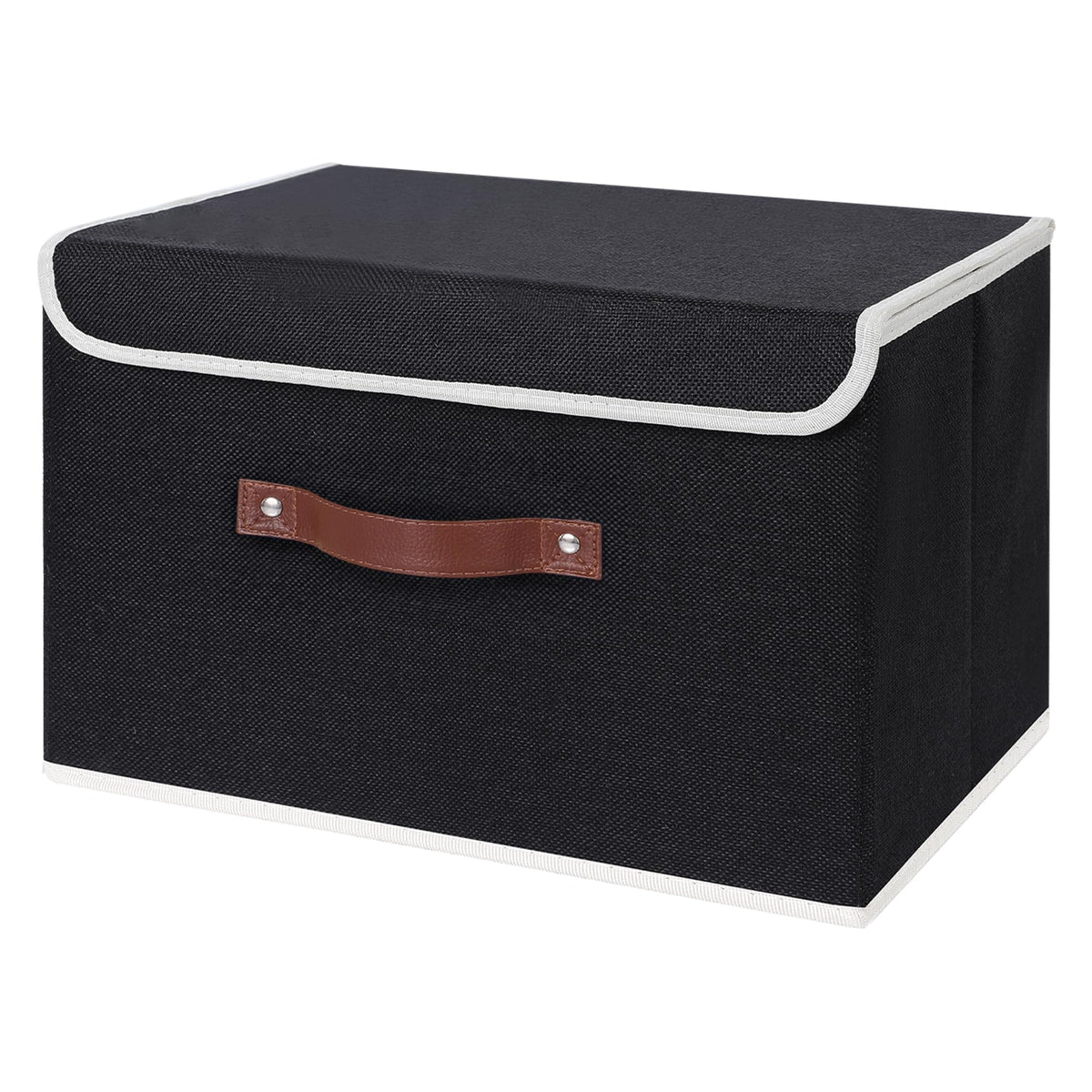 ANMINY Fabric Storage Box Bins with Lids, Green, 10"x8"x7"
