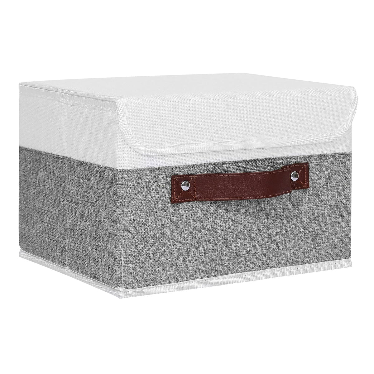 ANMINY Fabric Storage Box Bins with Lids, Green, 10"x8"x7"