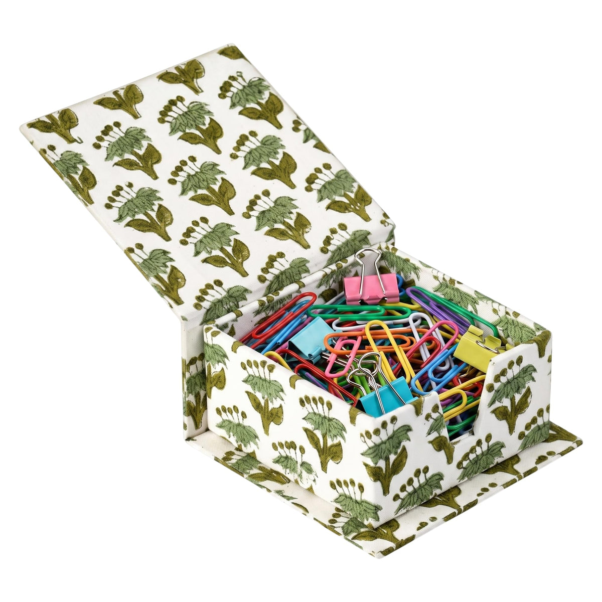 CPC Agate Green Block Print Cotton Pen Holder Set of 2