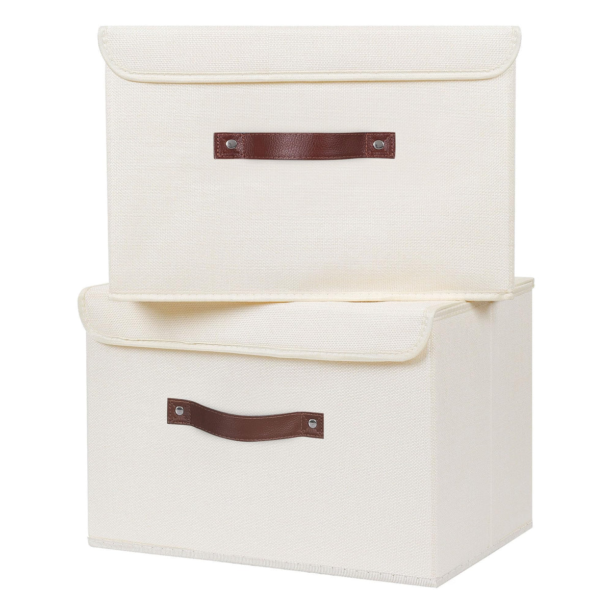 ANMINY Fabric Storage Box Bins with Lids, Green, 10"x8"x7"