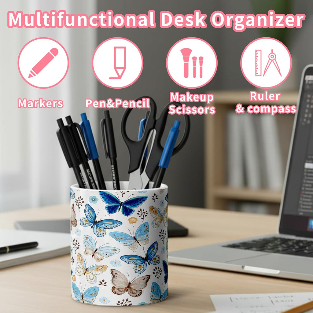Ceramic Pen Holder Desk Accessories Brush Holder Pencil Holder Organizer