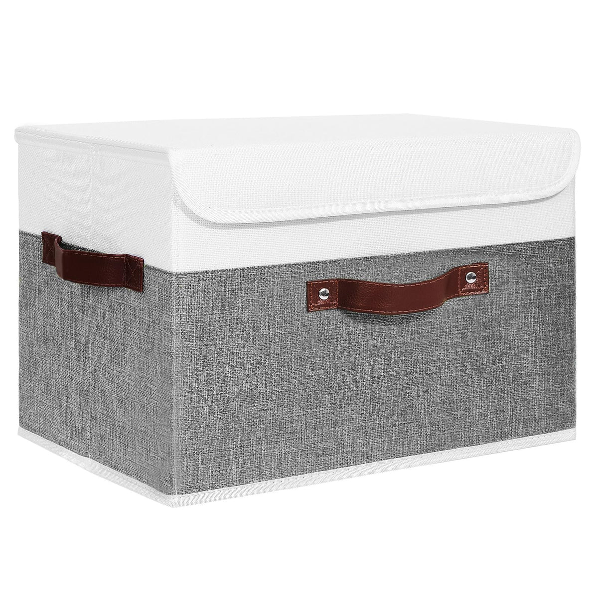 ANMINY Fabric Storage Box Bins with Lids, Green, 10"x8"x7"