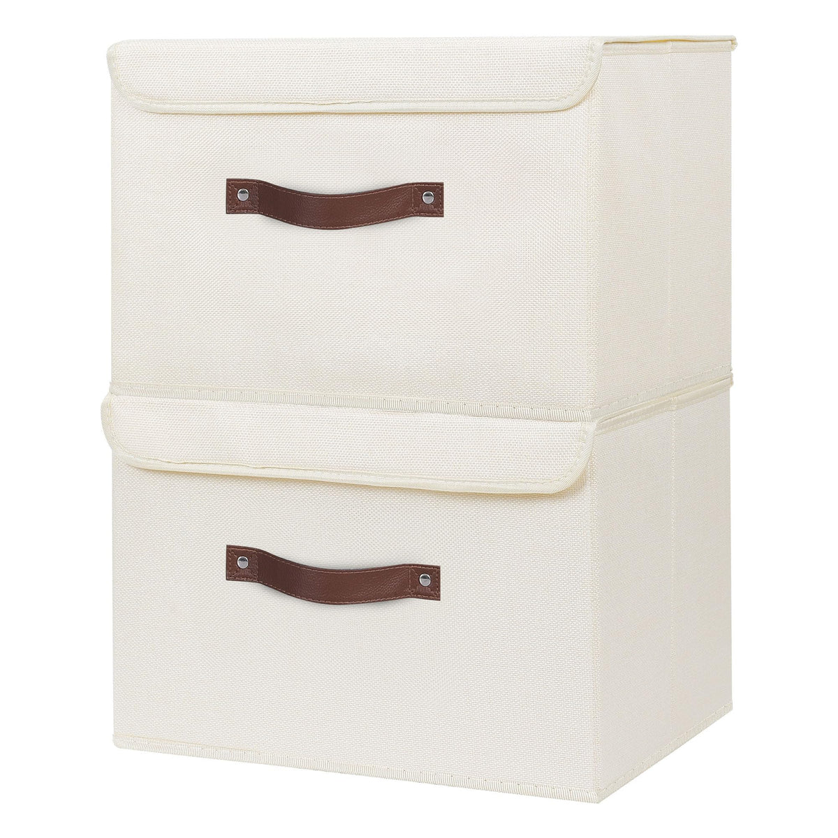 ANMINY Fabric Storage Box Bins with Lids, Green, 10"x8"x7"