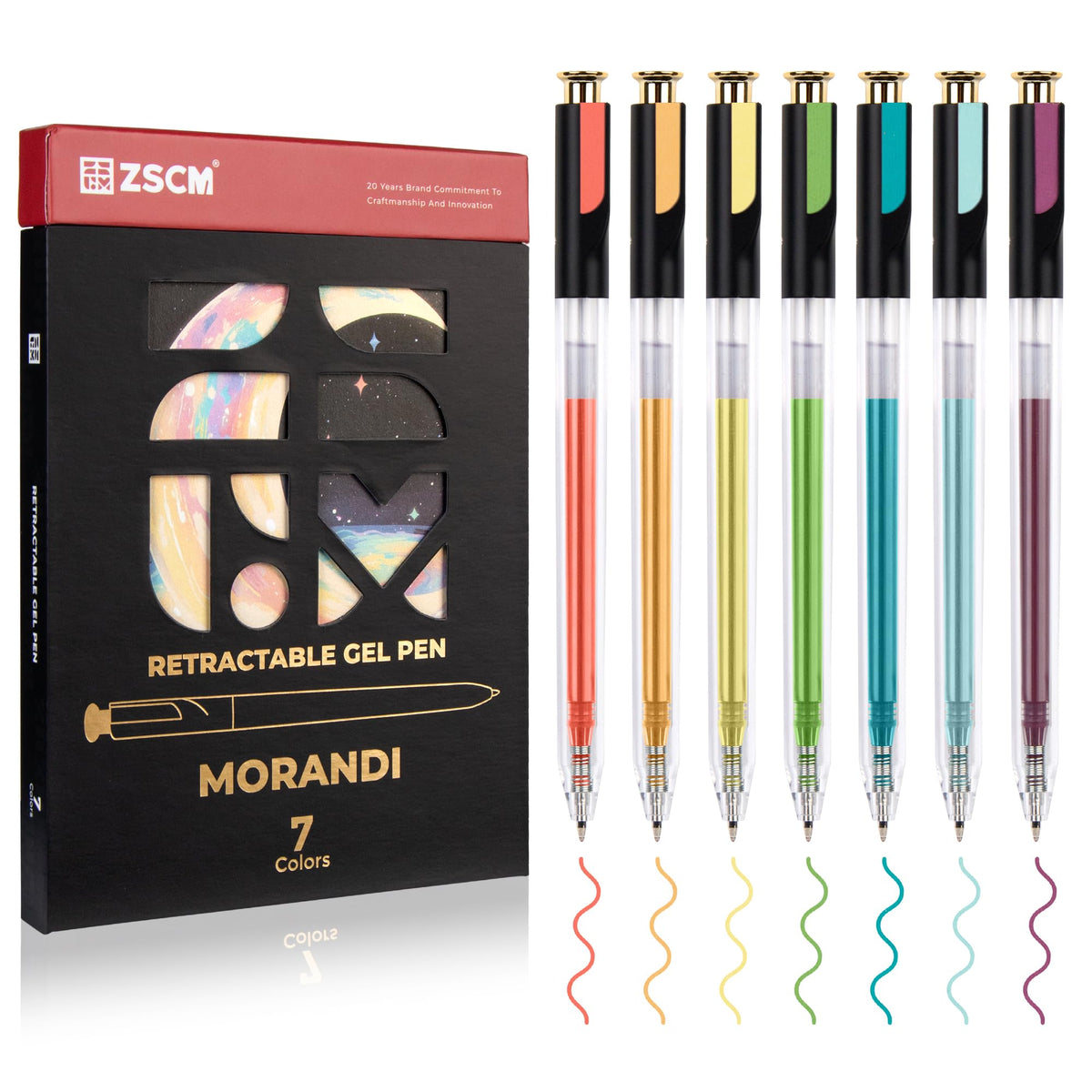 Retractable Macaron Gel Pens, 7 Colors Large Capacity Creamy Pastel Gel Ink Pens for Adult Coloring, 1.0 mm Fine Point Smooth Writing Color Pen for Kawaii Drawing Note Taking Aesthetic Art Supplies