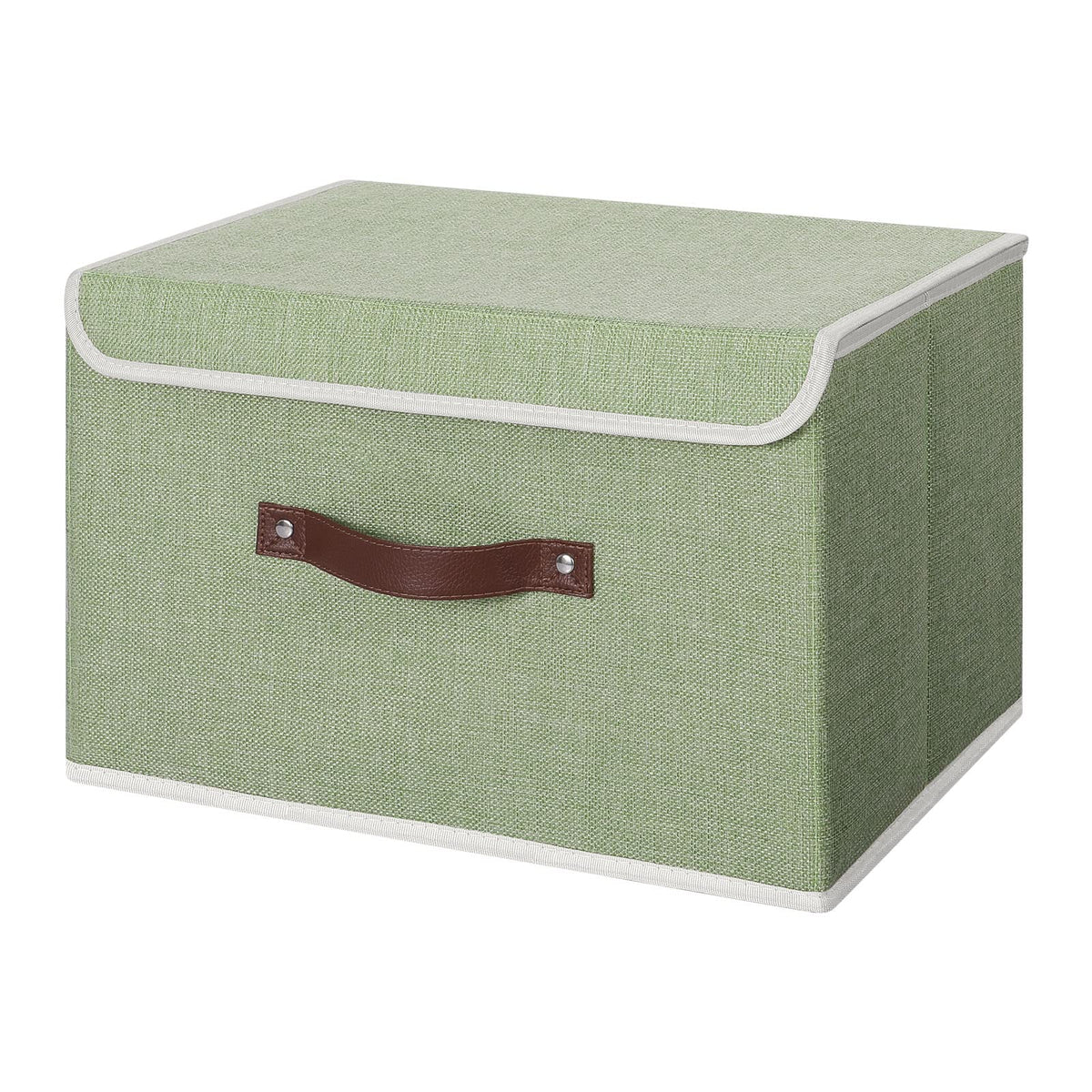 ANMINY Fabric Storage Box Bins with Lids, Green, 10"x8"x7"