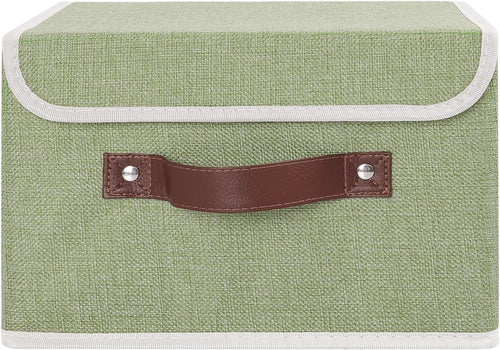 ANMINY Fabric Storage Box Bins with Lids, Green, 10"x8"x7"