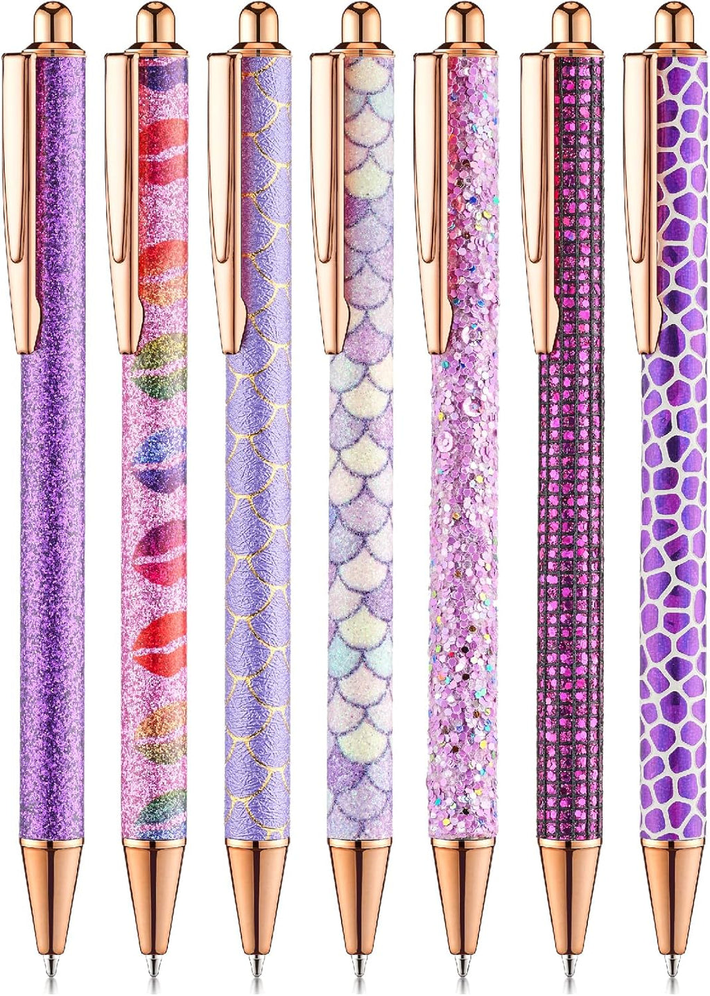 Mr. Pen- Fancy Pens for Women, 7 Pack, Black Ink Ballpoint, 10 Refills