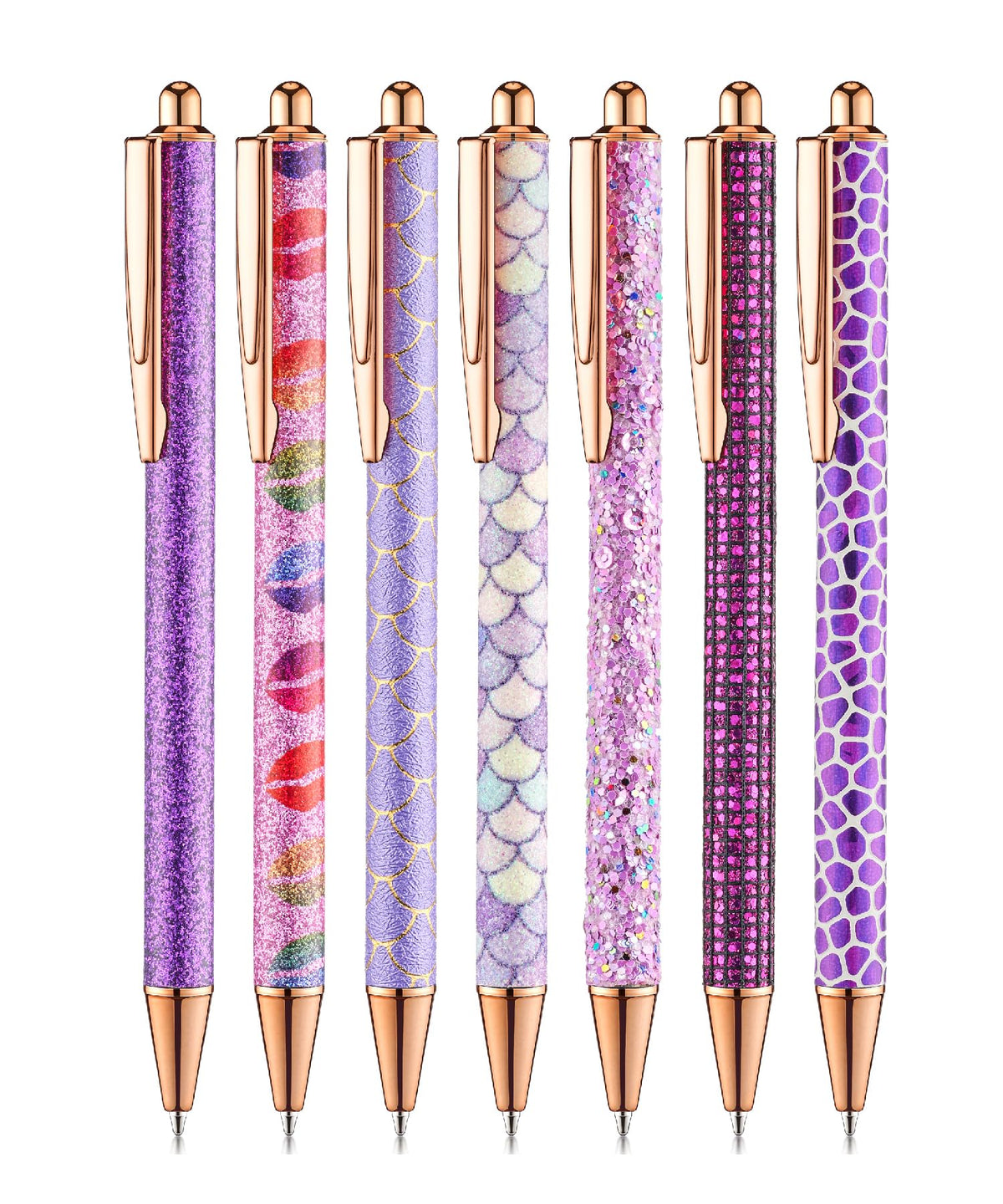 Mr. Pen- Fancy Pens for Women, 7 Pack, Black Ink Ballpoint, 10 Refills