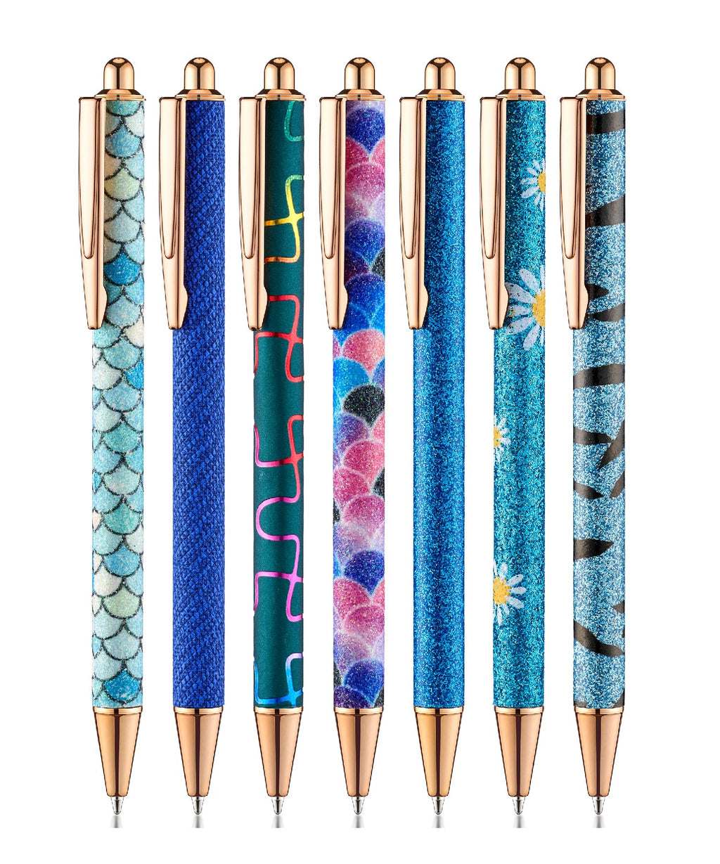 Mr. Pen- Fancy Pens for Women, 7 Pack, Black Ink Ballpoint, 10 Refills
