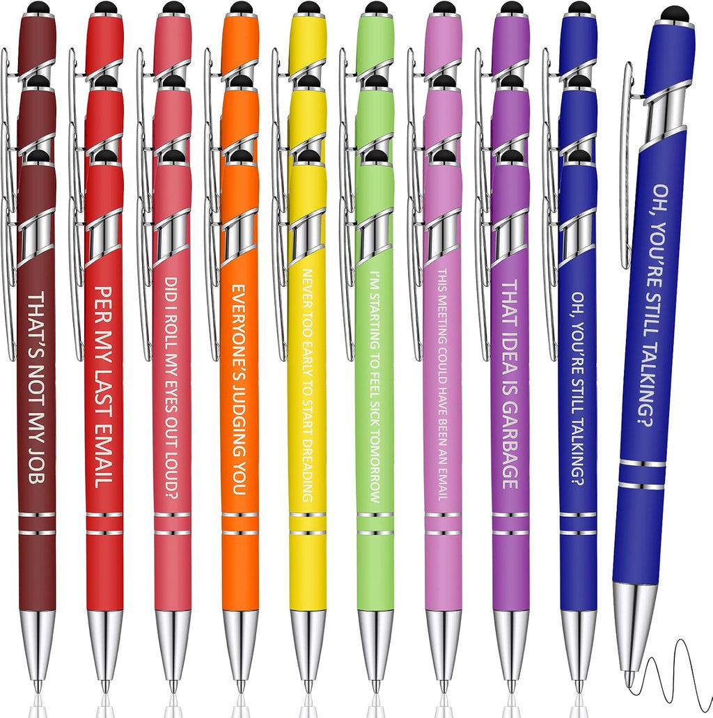 Eersida 30 Pcs Funny Pens for Coworkers Metal Case Gag Gift Adult Insulting