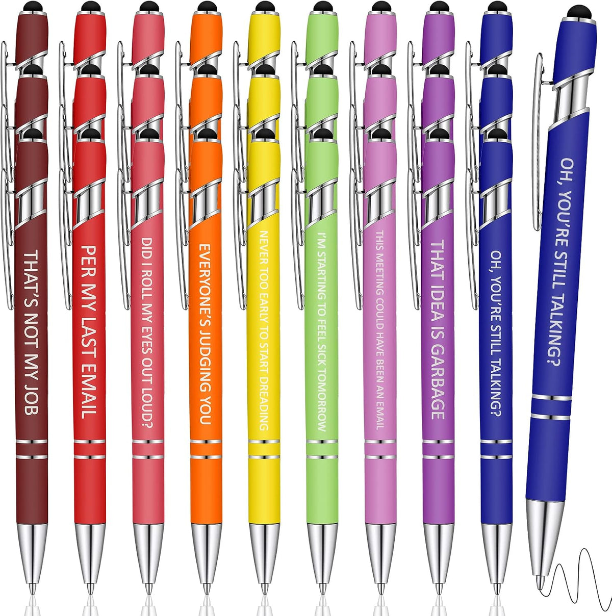 Eersida 30 Pcs Funny Pens for Coworkers Metal Case Gag Gift Adult Insulting