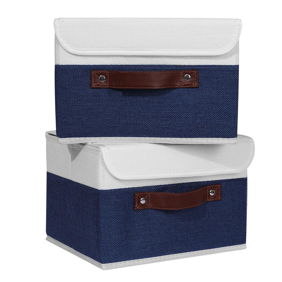 ANMINY Fabric Storage Box Bins with Lids, Green, 10"x8"x7"