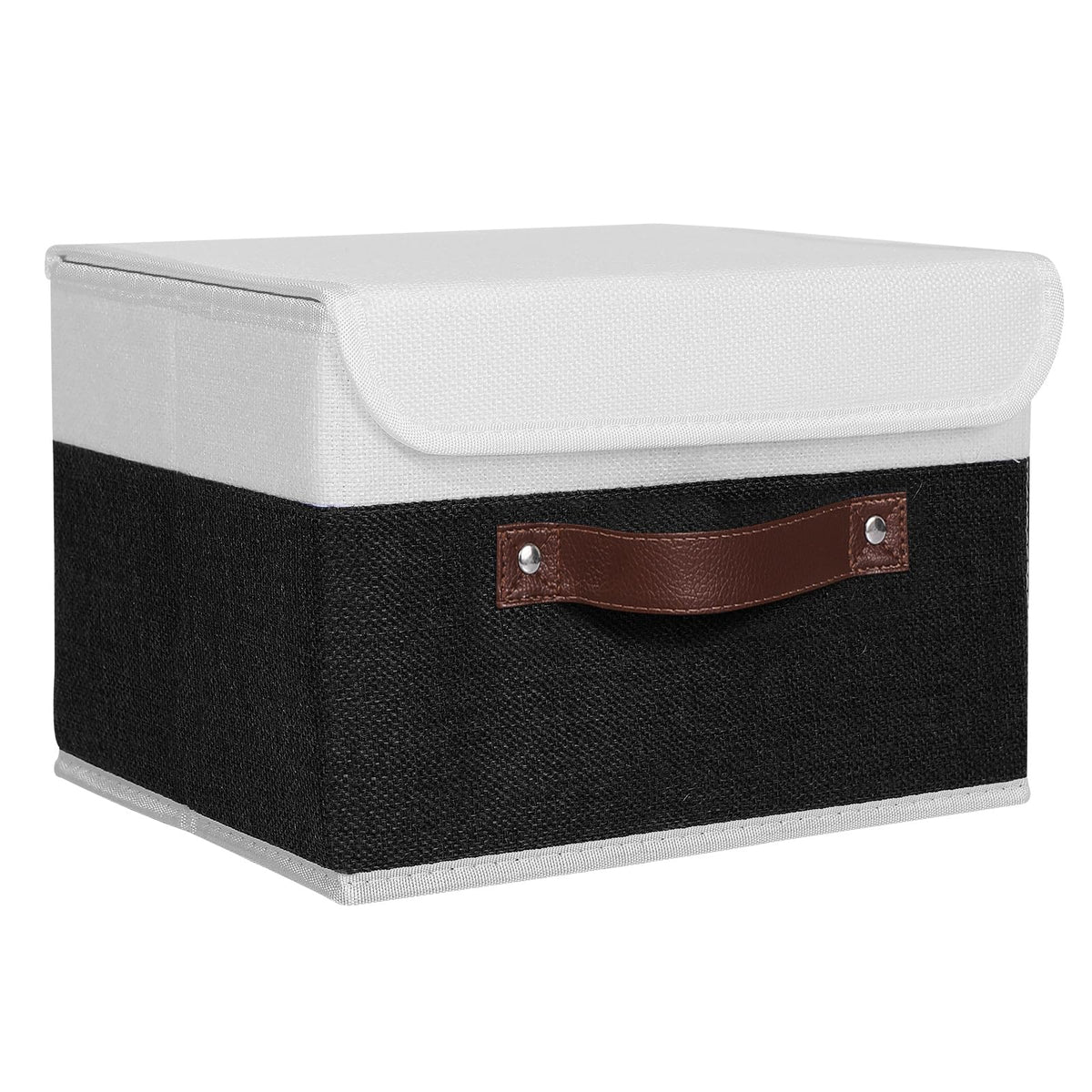 ANMINY Fabric Storage Box Bins with Lids, Green, 10"x8"x7"
