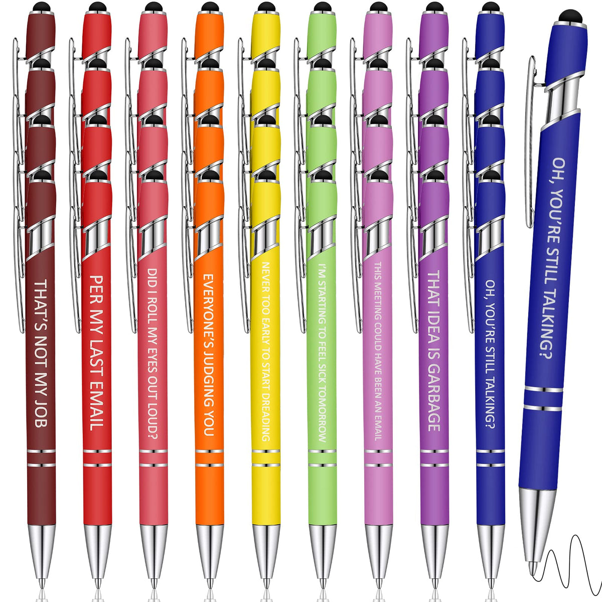 Eersida 30 Pcs Funny Pens for Coworkers Metal Case Gag Gift Adult Insulting