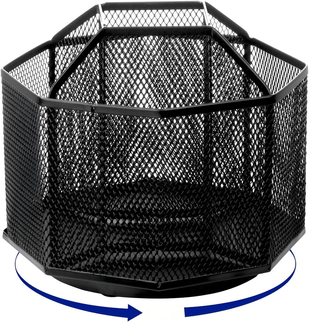 Comix Mesh 360° Rotating Pen Holder, Desk Organizer for Home Office, Black